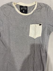 Girls's Striped Pocket T-Shirt