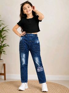 Girls Blue Stretch Denim Jeans | 6–8 Years