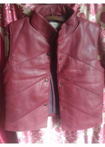 js. crew original  Burgundy Leather Vest