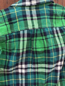 Green Plaid Long Sleeve Shirt