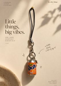 Fanta Orange Can Charm Keychain