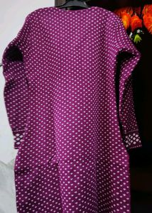 Purple Printed Woolen Kurti
