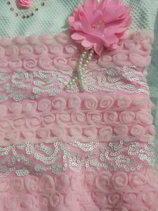 Cute Pink Baby Dress with Flower Accent