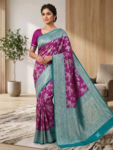 Elegant Purple Silk Saree