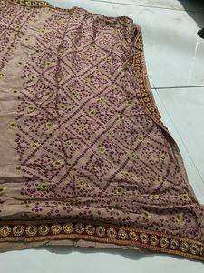 Embroidered Bandhani Saree