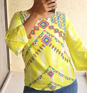 Cotton Top With Beeds Work