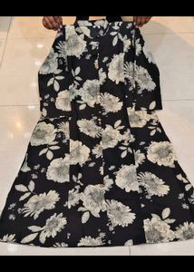 Flower Print A Line Kurti