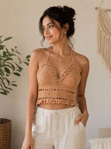 Boho Crochet Halter Crop Top