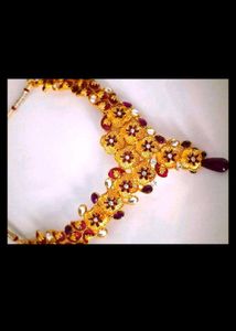 combo Exquisite Kundan &amp; Emerald Necklace Set
