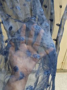 blue embroidered shawl