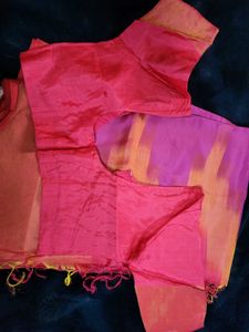 Vibrant Silk Saree with Blouse Piece