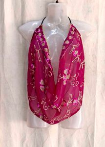 sequin cowl neck top
