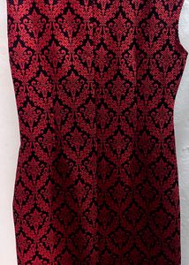 Red &amp; Black Jacquard Bodycon Dress