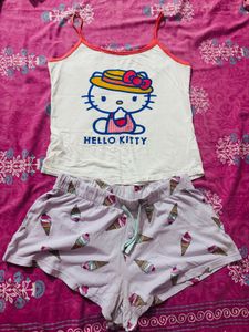Cute Hello Kitty Cami Top and shorts set