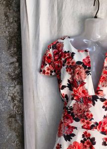 Floral Print V-Neck Dress
