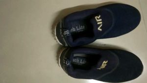 Navy Blue "AIR" Slip-On Kids Sneakers