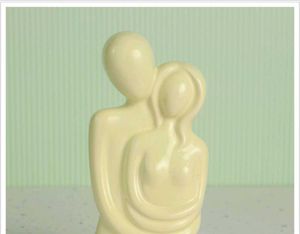 Modern White Couple Sculpture