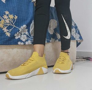 Skechers Yellow Knit Sneakers