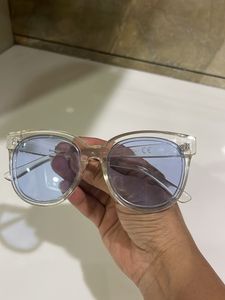 Clear Frame Blue Lens Sunglasses