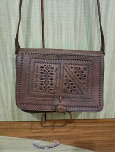 Vintage Embossed Leather Crossbody Bag