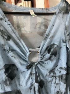 mesh blue party dress