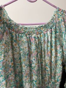 Flowy Floral Print Midi Dress
