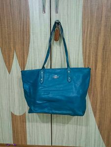 Teal Coach Tote Bag