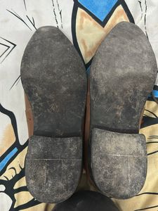 Louis Philippe Brown Leather Dress Shoes