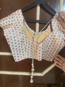 Floral Embroidered Saree Blouse