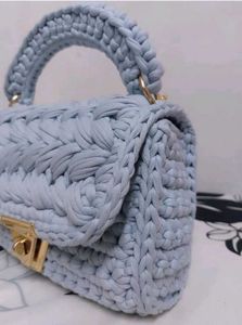 Crochet Handbag with Tassel &amp; Chain