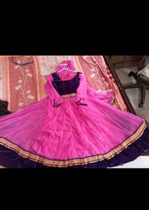 offer 🎉Stunning Pink &amp; Purple Anarkali Sui