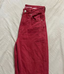 Topshop Red Mom Jeans