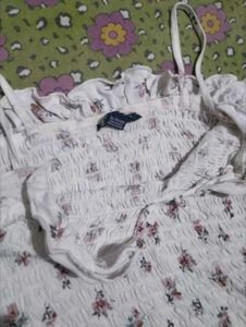Cute Smocked Floral Crop Top