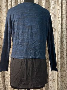 Blue Layered Long Sleeve Top