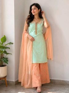 Elegant Kurta Set with palazzo and dupatta