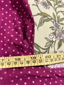 Chic Purple Polka Dot Button-Up Shirt