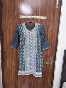 Grey Printed Kurta