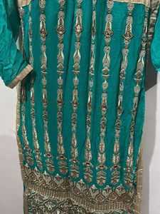 Embroidered Teal Kurta