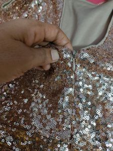 New Forever 21 Sequin Peplum Top