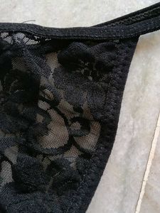 Black Lace Thong Panty