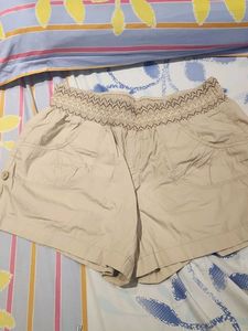 Cute Beige Shorts- 100% Cotton
