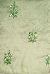light green gotta patti work kurti fabric💚 2 meter cloth (1 meter plain and 1 meter gotta patti work) , sleeves fully worked gottapati with peacock pattern.