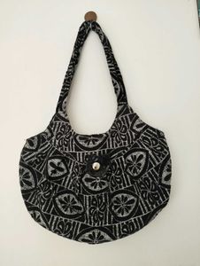 Stylish Black & White Printed Boho Bag