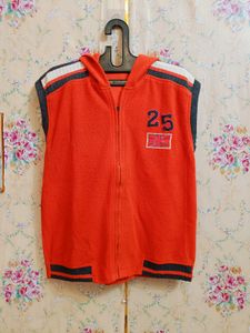 🇳🇿💫🎀Men's orange Sleeveless Hooded Jacket