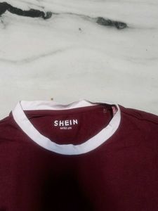 Shein Maroon Ringer T-Shirt