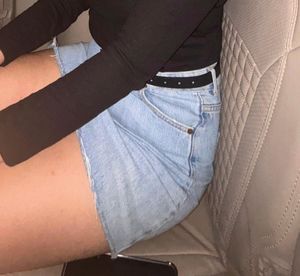 Light Wash Denim Mini Skirt