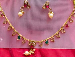 Elegant Pearl & Gemstone Necklace Set