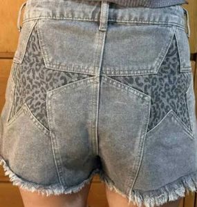 Studded Grey Denim Shorts