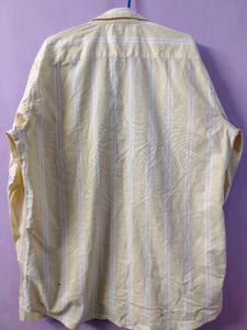 Men's Striped Yellow Casual Shirt