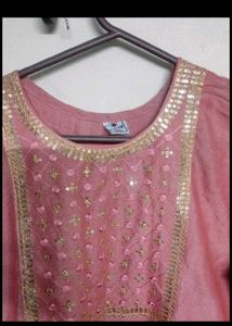 Elegant Pink Sequined Kurta